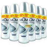 6x Mum Roll On Unperfumed 48H Anti Perspirant Deodorant 75ml Alcohol Free