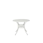 Table de jardin ronde en aluminium blanc - ANCONA - 90 cm - Vintage