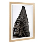 Big Box Art Framed Print of Flatiron Building New York City 4 Design | Wall Art Picture | Home Decor for Kitchen, Living Room, Bedroom, Hallway, Oak, A2 / 24.5x18 Inch / 62x45cm