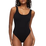 SLIMBELLE Body Femme Élégant Sans Manche Col Rond Body String Femme Bodysuit Debardeur Chic Justaucorps