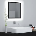 Bonnevie - Miroir à led Style baroque - Miroir lumineux de salle de bain Noir 40x8,5x37 cm Aggloméré BV703844