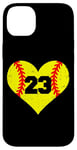 iPhone 14 Plus Softball Number 23 Jersey Funny Softball Heart Game Day Case