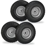 Relaxdays - Roue de diable, lot de 4, en caoutchouc, increvables, 260 x 85, essieu de 16 mm, 4.1/3.5-4, jusqu'à 150 kg, gris-noir