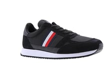 Tommy Hilfiger Men Trainers Runner Vintage Mix, Black (Black), 6.5 UK