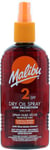 Malibu Sun SPF 2 Non-Greasy Dry Oil Spray for Tanning with Shea Butter Extract,