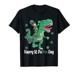 Dino St Patricks Day Shirt Kids Toddler Boys Leprechaun T-Shirt