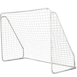 Homcom - But de football - cage de foot - but futsal dim. 301L x 126l x 200H cm - châssis métal époxy filet pe - piquets inclus - blanc