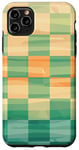 Coque pour iPhone 11 Pro Max Green Art Deco Coque de téléphone motif damier plage et océan coucher de soleil