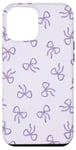 iPhone 12 Pro Max Lilac Coquette Aesthetic Bow Pattern Cute Violet Ribbons Case