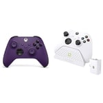 Xbox Manette sans Fil - Astral Purple Series X, Series S, One, Windows 10 & 11, Android et iOS+Venom Station de chargement avec batterie rechargeable - Blanc