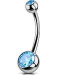 OUFER Body Piercing 14MM Internally Belly Button Bars G23 Solid Titanium Belly Bars 14G Extra Long Navel Piercings Barbell 1.6mm Navel Bars Belly Button Jewellery Women Men