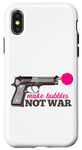 iPhone X/XS Make Bubbles Not War Peace Funny Bubble Gum Gun Peaceful Case