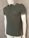 LACOSTE KHAKI POLO SHIRT REGULAR FIT SIZE 2 / XS RETAIL €109 BNWT