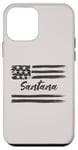 Coque pour iPhone 12 mini Santana – Nom personnalisé, étoiles et rayures, drapeau des États-Unis