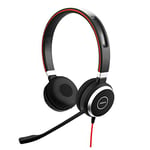 Jabra Evolve 40 MS Stereo Headset - Casque Certifié Microsoft Teams pour Softphone VoIP avec Suppression Passive du Bruit - Càble USB-C avec Contrà´leur - noir