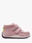 Clarks Noodle Play Riptape Leather Boots, Dusty Pink