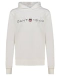 GANT Women's Graphic Hoodie Print Reg Hooded Sweatshirt, Eggshell, M