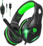 Stynice Gaming Headset with Microphone for Xbox PS5 PS4 Nintendo Switch PC - 3.5mm Jack Wired Headphones with Noise Cancelling Mic & LED - 50mm Audio Drivers & Soft Earpads