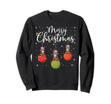 Merry Christmas Lights Coyote Santa Hat Ugly Xmas Sweatshirt