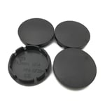 4 st/set Svart/Silver 56mm Bilhjul Center Cap för Fälg Nav ABS Kåpor Bil Univer Black