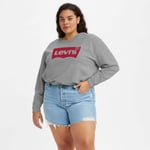 Levi's Womenss Levis Plus Graphic Standard Crew Sweatshirt in Grey Heather Cotton - Size UK 18-20