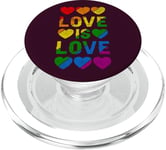 Heart, Rainbow colors, Love is Love, LGBT pride PopSockets PopGrip for MagSafe