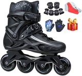 YDL Outdoor Indoor Adult Inline Skates Combo, Professional Black Speed Roller Skates for Beginner Men Women Inline Skates (Color : D, Size : 4.5UK)