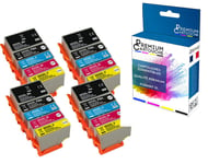 PREMIUM CARTOUCHE - 20 Cartouche compatible pour EPSON 202XL 202 XL Noir (x4) + Cyan (x4) + Magenta (x4) + Jaune (x4) + Photo Noir (x4) (Kiwi) pour Ep