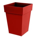 Pot de fleur carré Toscane - EDA PLASTIQUE - 39 x 39 x H 53 cm - Résistant ge...