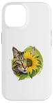 Coque pour iPhone 14 Chat mignon jaune assis parfum tournesol papillon