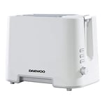 Daewoo Plastic Chrome Toaster, 2 Slice, Removable Crumb Tray, Browning Controls - White