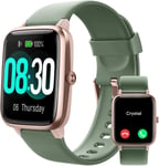 Montre Connect??E Homme Femme Smartwatch Pour Android Ios Smartphone Montre Sport Podometre Etanche Ip68 Tracker Multisport Notification Message R??Veil Rappel S??Dentaire Chronom??Tre Vert