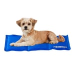 Relaxdays Self-Cooling Dog Mat, Wipeable, Gel Pad, Blanket for Animals, Polyester, Blue, 1 Piece