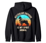 Australian Shepherd Is My Spirit Animal Retro Dog Lovers Zip Hoodie