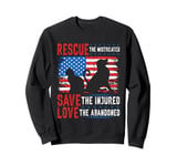 Rescue Save Love, Animal Rescue Dog Cat Lovers Sweatshirt