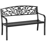 Metal Garden Bench 2 Seater Porch Patio Park Chair Seat Outdoor Relax