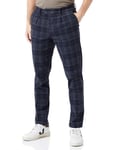 Jack & Jones Men's Jpstace Jjharvey Winter Chino Sn Trousers, Dark Navy/Detail: Check, 32 W/34 L