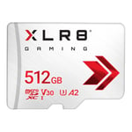 PNY XLR8 Gaming Carte microSDXC 512 GB Class 10 U3 V30 A2, Vitesse de Lecture jusqu'à 100MB/s, Idéale pour Les Smartphones, tablettes, Consoles Portables Blanc