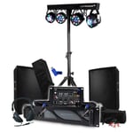 Pack Sono BM SONIC Ampli 1000W, Paire d'Enceintes Passives 2x300W, Table de Mixage, Portique 4 Lumières Xperformer+Clé 32G