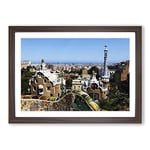 Big Box Art PARC Guell Gaudi Barcelona Spain Framed Wall Art Picture Print Ready to Hang, Walnut A2 (62 x 45 cm)