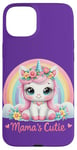 iPhone 15 Plus White Unicorn Pink Mane Pastel Rainbow Floral Cloud Case