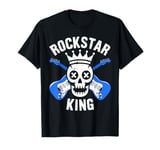 Rockstar King Skull Crown Crossed Guitars T-Shirt