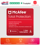 McAfee Total Protection Antivirus 2025 3 Devices 1 Year 5 Minute EMAIL Delivery