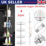 Non Rust Bathroom Telescopic Corner Shelf Storage 4 Tier Shower Caddy Organizer