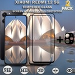 2-Pack XIAOMI REDMI 12 5G Skärmskydd & 1-Pack linsskydd - Härdat Glas 9H - Super kvalitet 3D