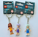 Lego Elves Fire Elf Azari /Wind Elf Aira /Water Elf Nadia Keyrings/Keychain- New