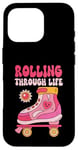 Coque pour iPhone 16 Pro Roller Derby Retro Vintage Design pour Femmes Roller Patinage