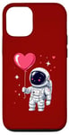 Coque pour iPhone 12/12 Pro Adorable ballon flottant en forme de cœur Explorateur spatial