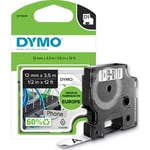 5 st DYMO® D1 tejp, flexibel nylon, 12 mm, svart på vitt