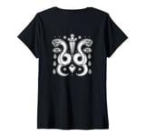 Womens Boho Mysticism: Sun, Moon, and Magic V-Neck T-Shirt